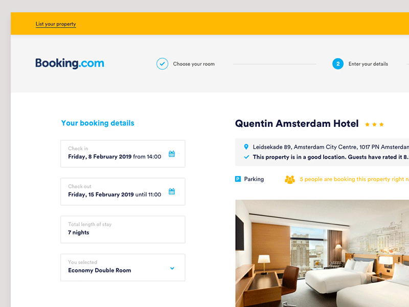 Booking.com - UI Challenge 03 booking booking.com hotel