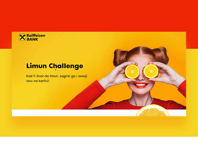 Lemon Challenge for Raiffeisen Bank bank card landing page design landingpage lemon lemons