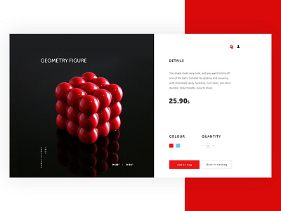 Website "Dinara Kasko".Product page design page product red ui web website