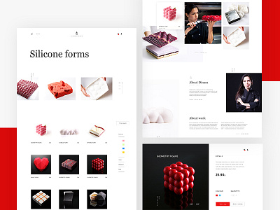 Website "Dinara Kasko".Other page black design product red ui web website