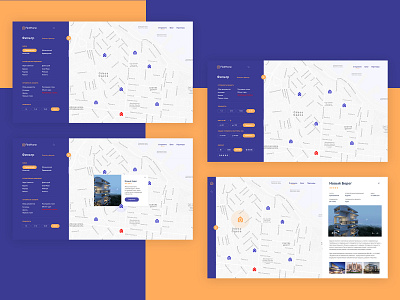 Find Home, more page apply building design figma filter flat home house icon map marker odessa orange pantone price search ui web website