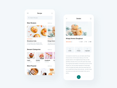 Dessert App android app concept design desserts donuts iphone pastel color product sketch ui uiux web
