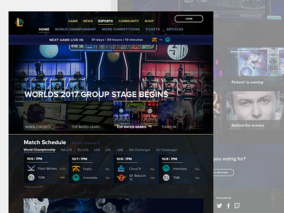 Day 3 League of Legends eSports Landing page redesign