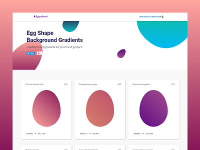 Egg Shape Gradients 🥚 - One Page Website