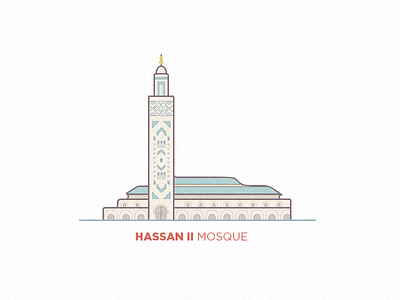 Hassan 2 Mosque illustration islamic mosque vector