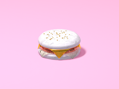 Burger 3d burger c4d food gold marble shadow texture