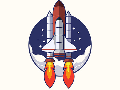 Space rocket launch vector illustration