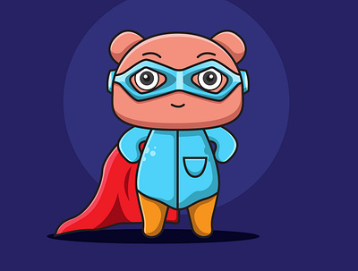 Cute kid Superman vector illustration adobe illustrator cartoon character cute design drawing hero illustration vector