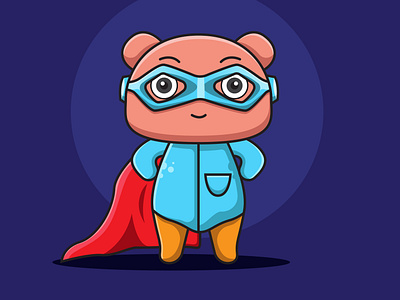 Cute kid Superman vector illustration