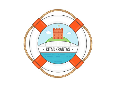 Kitas Krantas Logo bridge cafe lithuania logo river tower vilnius