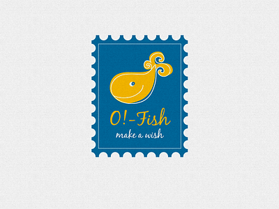 O Fish V2/client's choice blue fish logo luck stamp