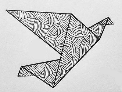 Bird bird lines origami pattern