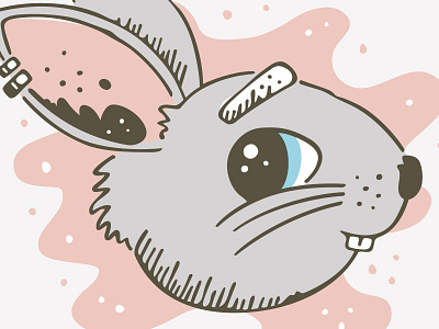 Bunny 2d animal art cartoon character design cute dragon hand drawn illustration mascot monster vector