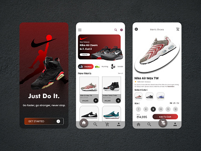 NIKE shoes app branding design graphic design illustration logo mobile mobileui nike shoes typography u ui ux vector