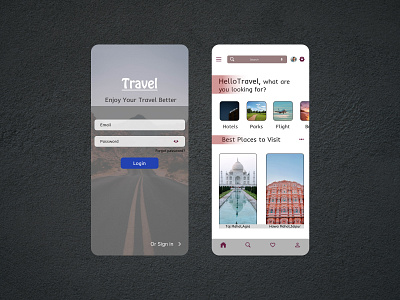 Travel app appdesign branding design graphic design illustration logo mobile motion graphics typography ui uidesign uiux ux vector