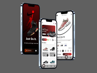 Nike Mobile UI app branding design figma graphic design illustration logo mobileui nike typography ui uidesign ux vector