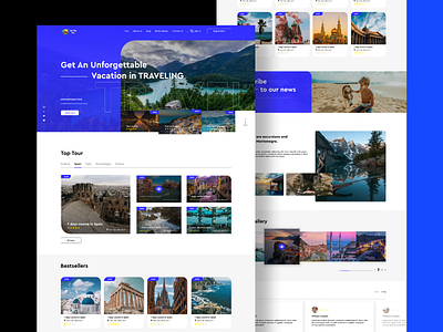 Travel Website Landing Page Design design graphic design kit landing page travel website travel website landing page ui