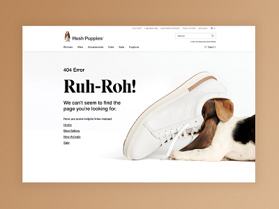 Hush Puppies 404 Error Page