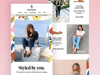 Hush Puppies 'Styled by You' Email design digital ecommerce email fashion illustration influencer marketing retail shoe web