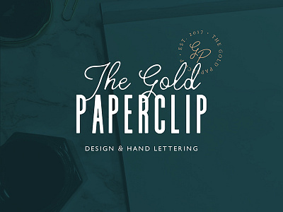 The Gold Paperclip brand branding design handlettering identity lettering logo logotype paperclip script serif typography