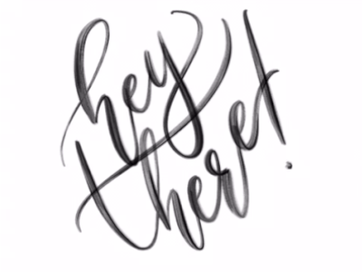 hey there! - iPad Lettering apple pencil black and white calligraphy gif hand lettering ipad lettering procreate typography