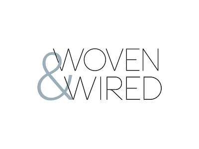 Woven & Wired Logo ampersand black blue font logo logotype minimal modern sans serif thin wired woven