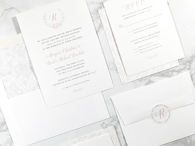 McBride Wedding Suite blush design elegant invitation paper pink print rsvp simple sticker wedding