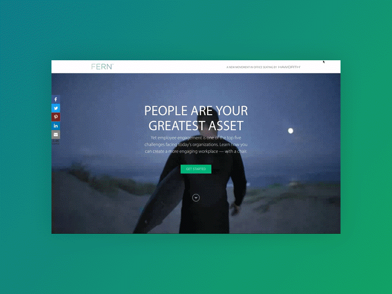 Haworth Fern Landing Page design gif gradient haworth landing marketing page product site video web