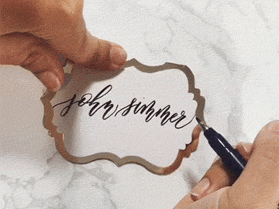 Calligraphy Place Cards calligraphy card gif handwritten name place script type typography video wedding