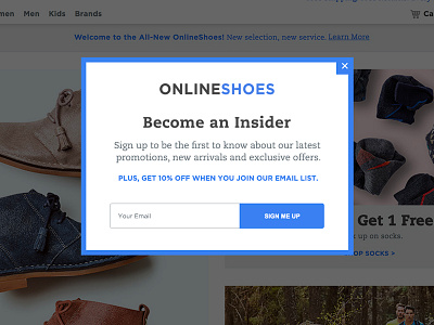 Email Subscribe Popup blue design discount ecommerce email form pop popup site subscribe up web