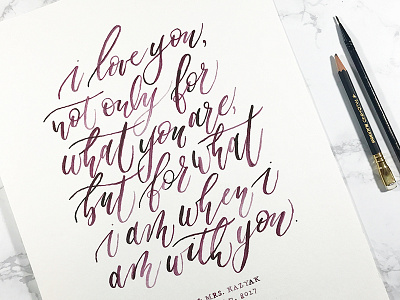 Watercolor Calligraphy Wedding Quote art calligraphy hand lettering lettering love paint quote script type typography watercolor wedding