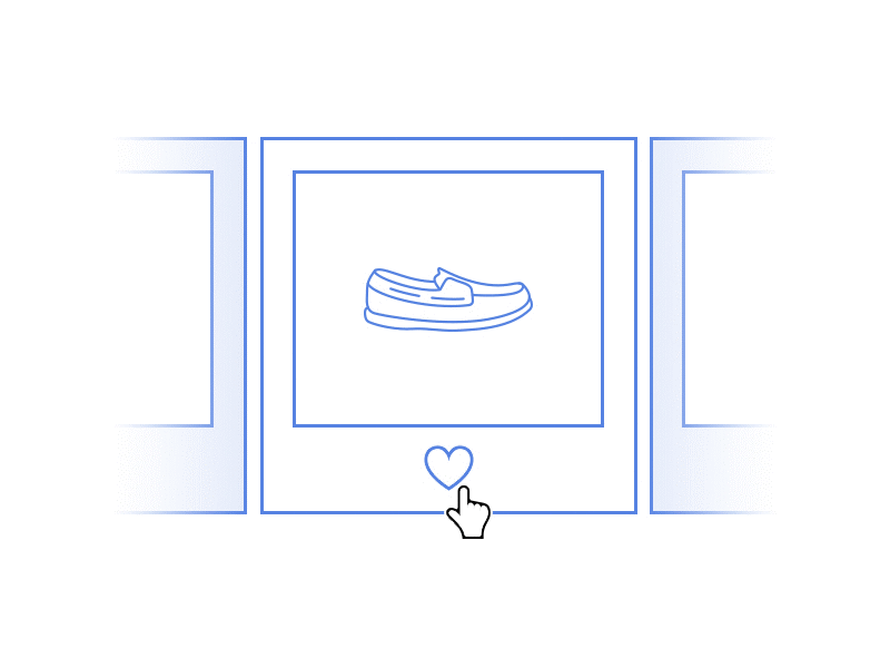 Social Shoe GIF animation blue cursor design email gif heart icon line marketing shoe social