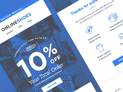 Welcome Series Email #4 blue design discount ecommerce email icon line marketing sale shoe welcome