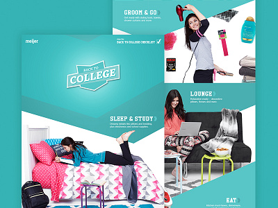 Meijer Back to College badge blue college design digital landing meijer page retail site ui web