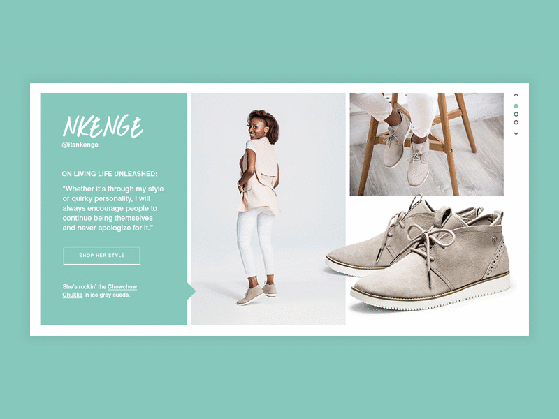 Hush Puppies Lightbox User Experience Concept design digital ecommerce experience fashion lightbox modal popup shoe slider user web