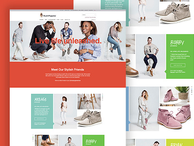 Hush Puppies Style Unleashed Landing Page design digital fashion landing lookbook marketing page shoe slider style user experience web