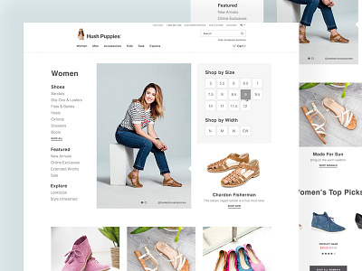 Hush Puppies Gender Landing Page Redesign design digital ecommerce fashion landing mobile product responsive shoe user experience web website