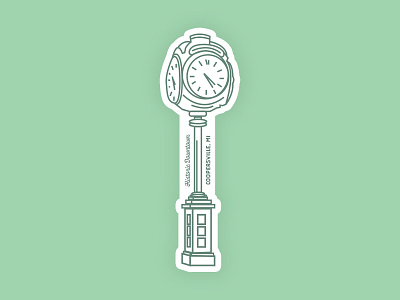 Coopersville, MI Sticker branding city city branding city illustration clock dribbbleweeklywarmup green icon illustration line art logo sticker weekly warm up