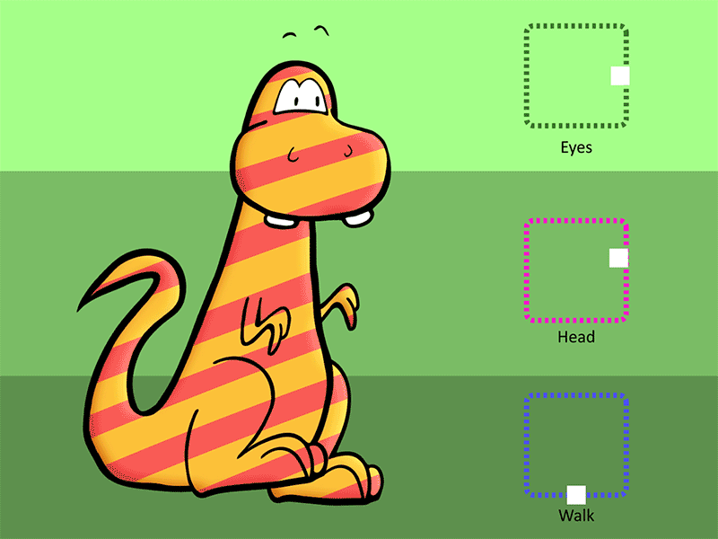 Stripe-o-Saurus - control rig after effects animation character dinosaur illustrator joysticks n sliders puppet t rex tyranosaurus walk cycle
