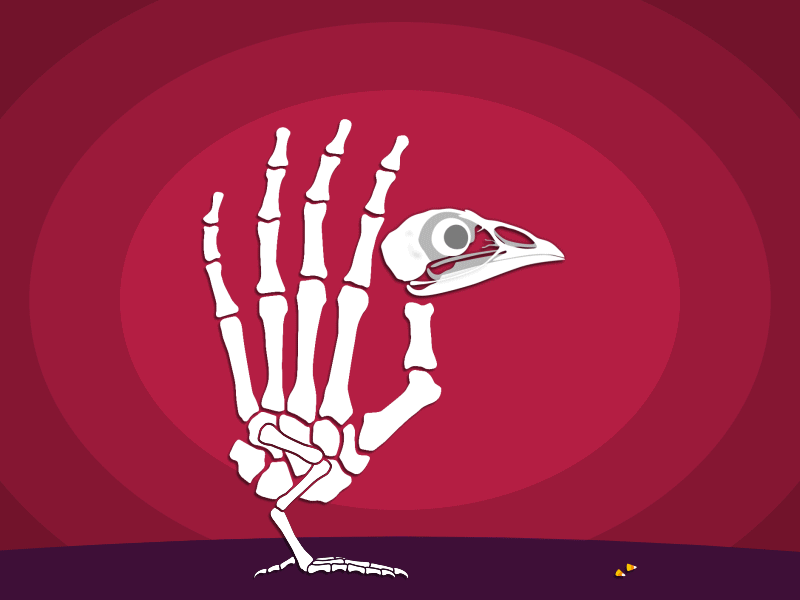 Halloween Hand Turkey after effects animation candy character flying halloween hand skeleton turkey