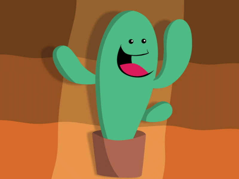 Cactus Character after effects animation cactus cartoon character illustration joysticks n sliders puppet rig