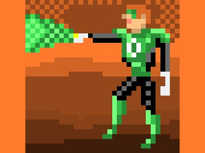 Pixel Green Lantern dotsapp greenlanter hero iphone pixelart