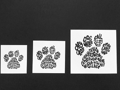 Dog Walker Business Card business card graphic design hand lettering typography