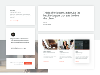 Hightail Page Elements block quote clean cta elements hightail page elements ui ui kit