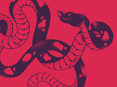 🐍🔴 illustration letterpress noise red snake snake illustration texture