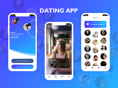 Dating App app branding design graphic design illustration logo typography ui ux vector