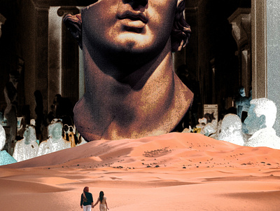 The Desert of the Real collage concept design graphic design illustration