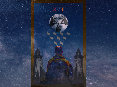 XVIII — The Moon — Tarot Major Arcana concept design graphic design illustration magic montage tarot