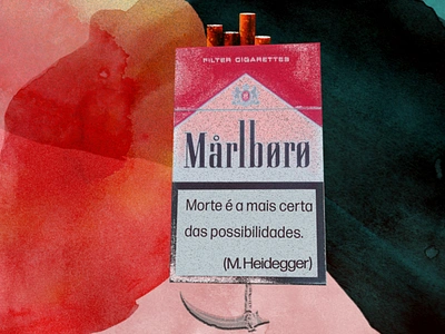 Death is the most certain possibility cigarette collage concept death graphic design illustration marlboro philosophy saturn