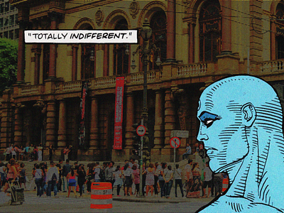 Dr. Manhattan visita São Paulo alanmoore city concept design drmanhattan graphic design illustration saopaulo watchmen